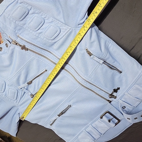 Thrill Ride Motorcycle Biker Jacket Light Blue Mesh Padded Size Medium - Picture 12 of 16